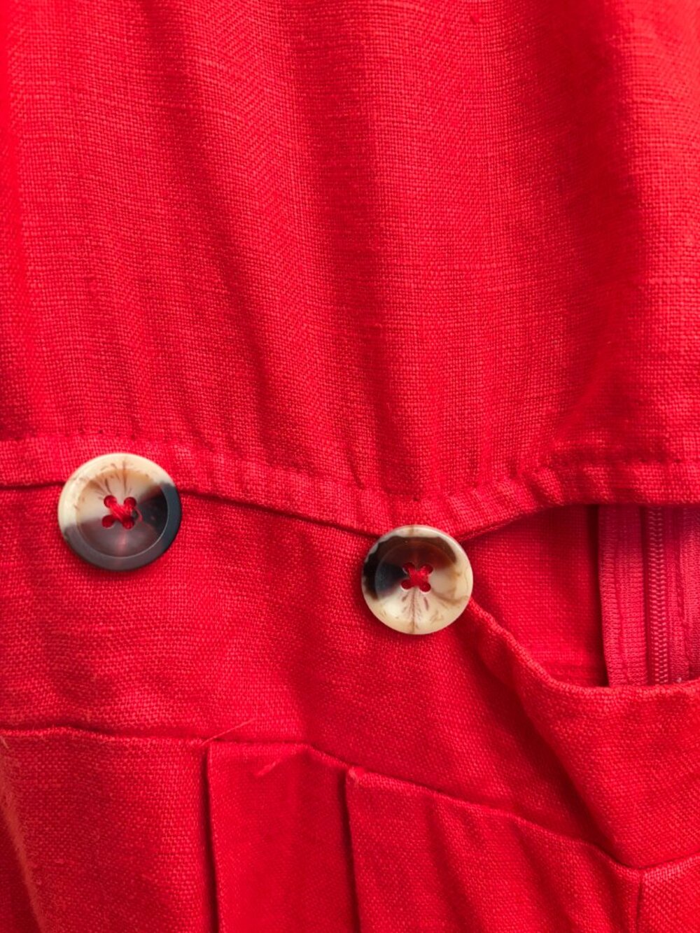 Zara Kids red linen jumpsuit in girls size 9 Excellent Condition - Picture 4 of 5